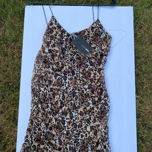 Cheetah ruched dress size L